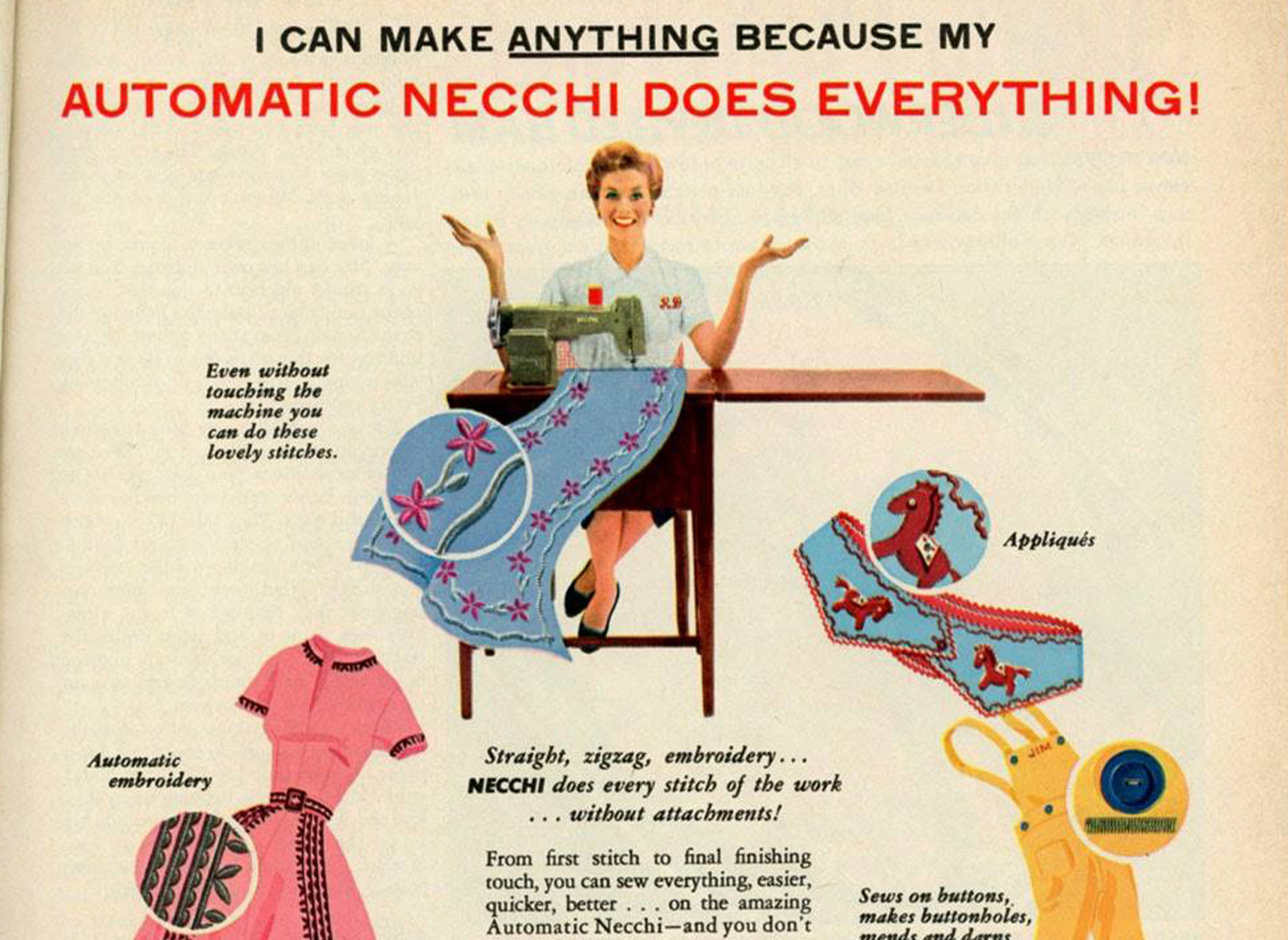 Necchi BU MIRA, una delle prime macchine automatiche