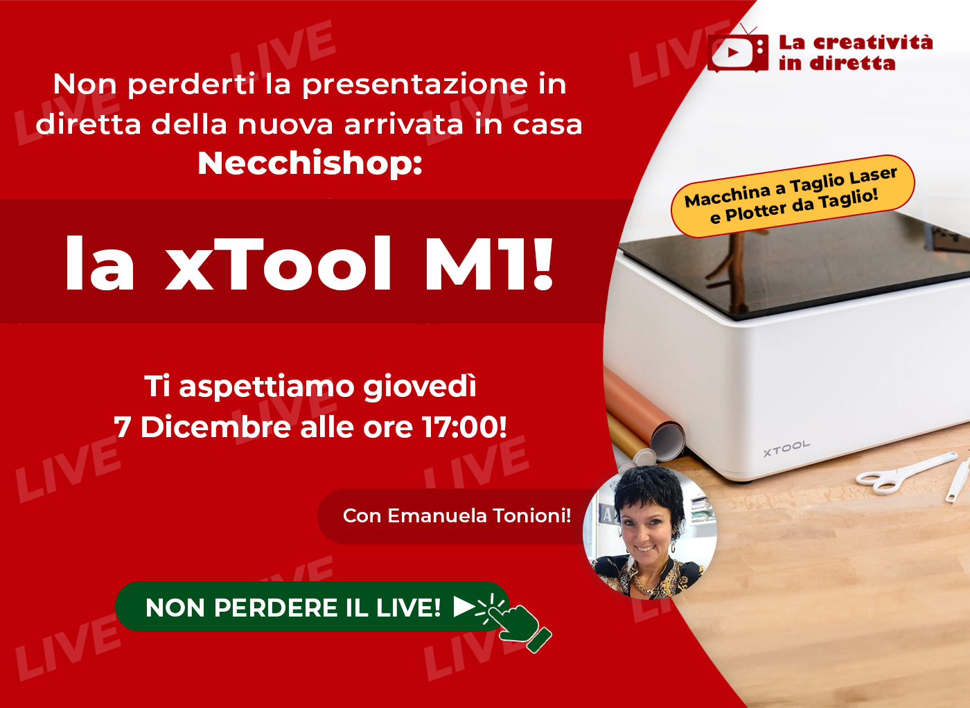 Live Shopping: ti presentiamo la macchina a taglio laseer e plotter 2 in 1, la xTool M1!