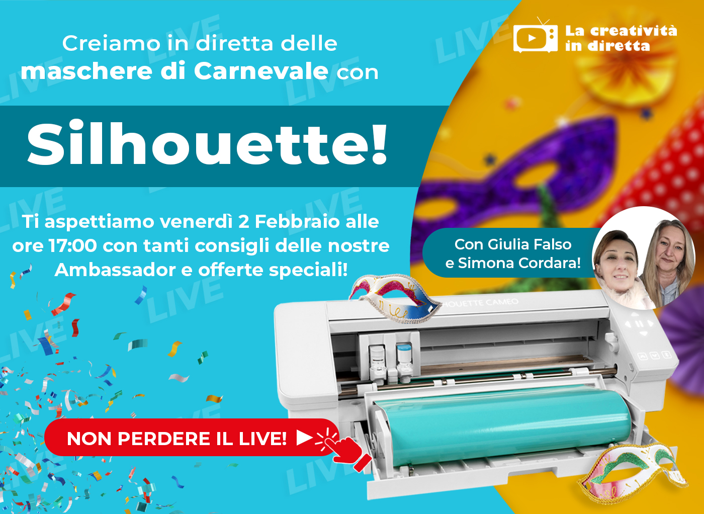 Live Shopping: creiamo delle maschere di Carnevale con Silhouette!