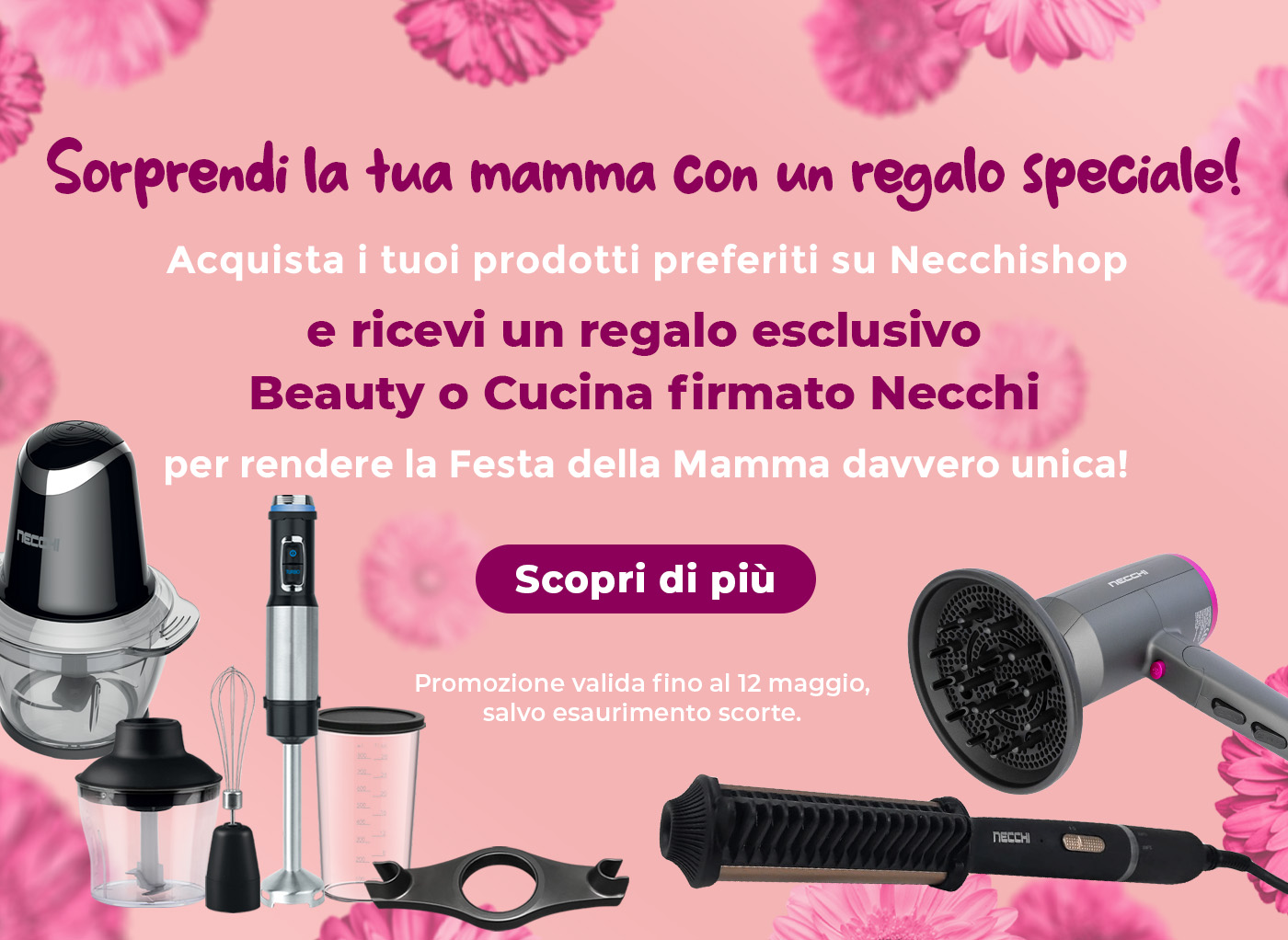 Ottieni un regalo BEAUTY o CUCINA firmato Necchi per la Festa della Mamma!