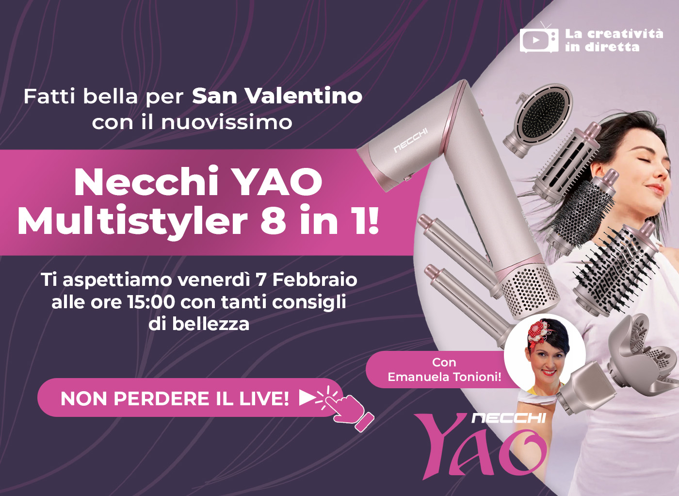 Ti presentiamo il nuovo Multistyler per capelli 8 in 1 della linea Necchi YAO!