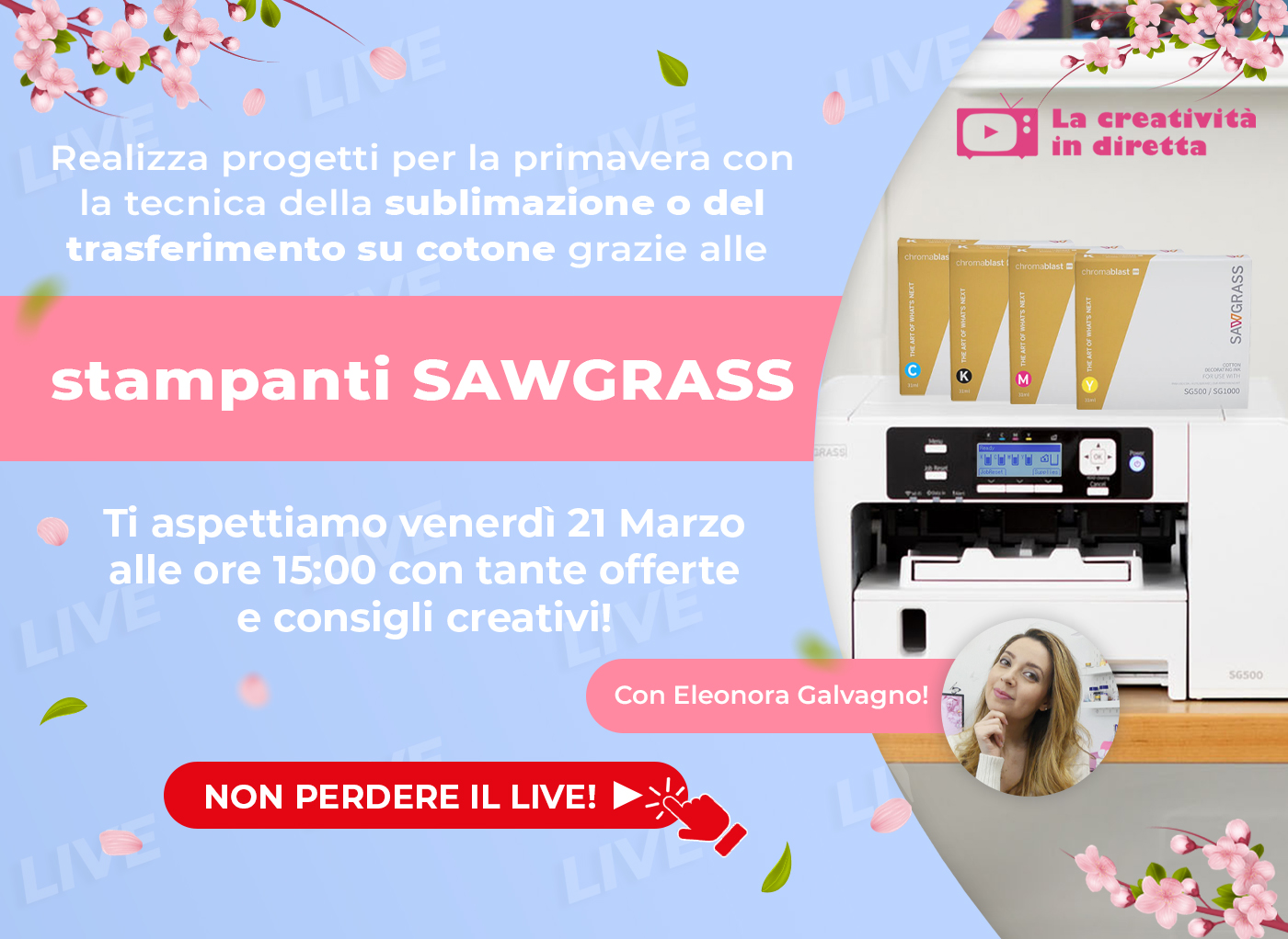 Realizziamo progetti primaverili con la sublimazione o il trasferimento su cotone con Sawgrass!