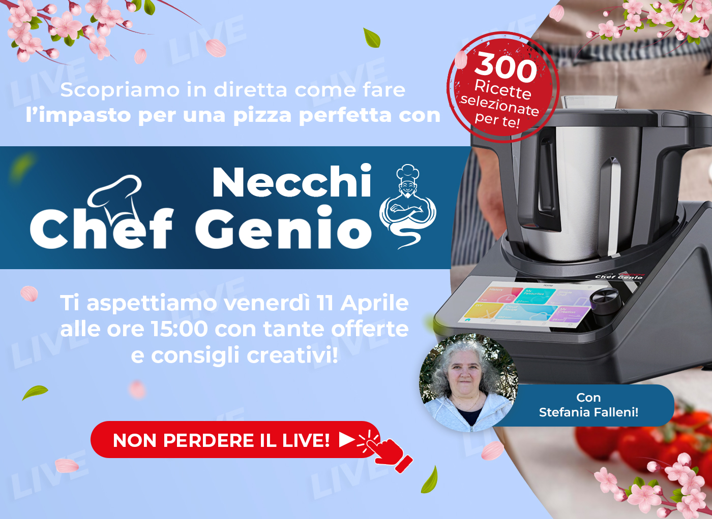 Scopriamo in diretta come fare l’impasto per una pizza perfetta con Necchi Chef Genio!