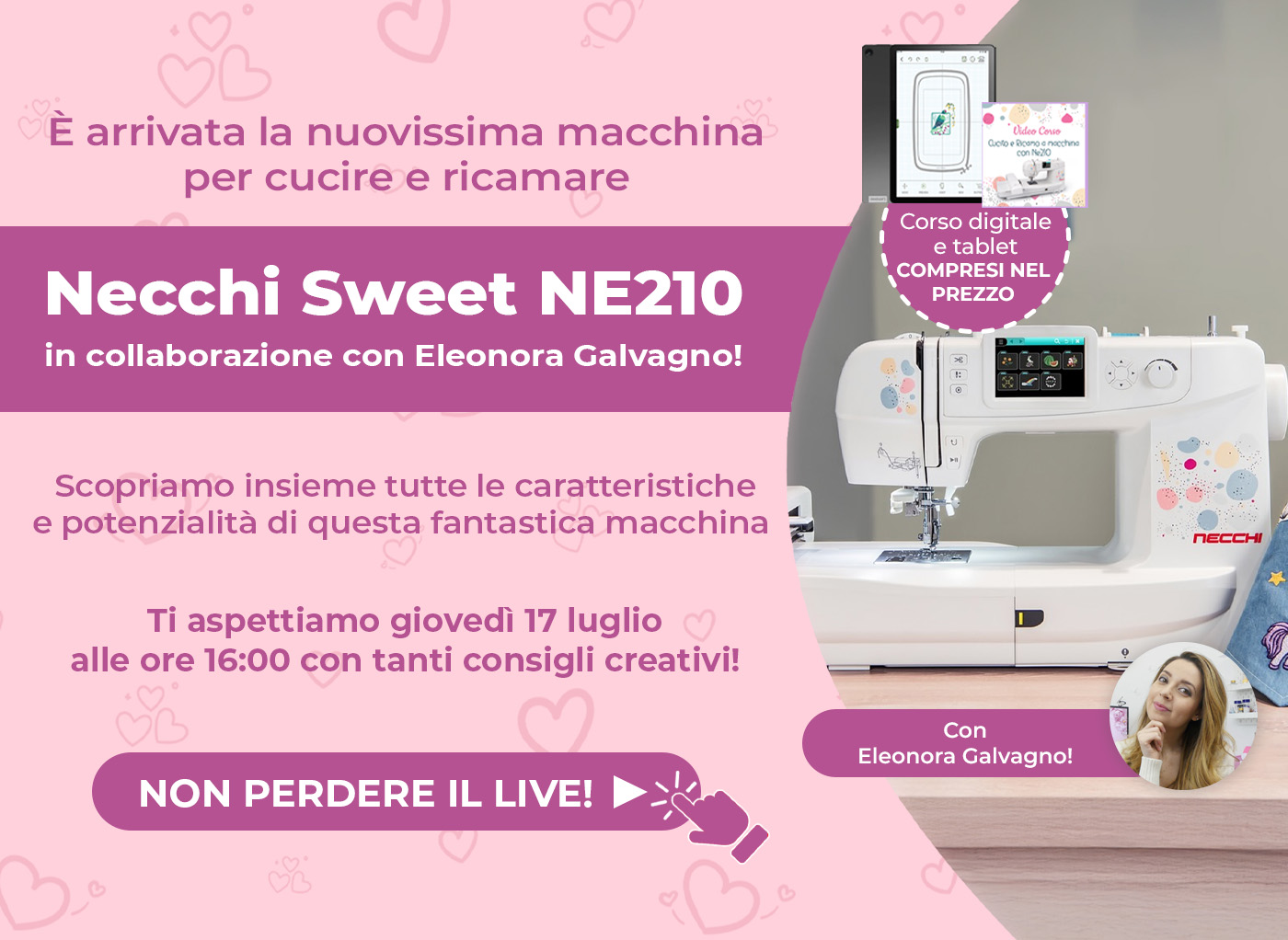 Nuova Necchi Sweet NE210: in diretta con Eleonora Galvagno!