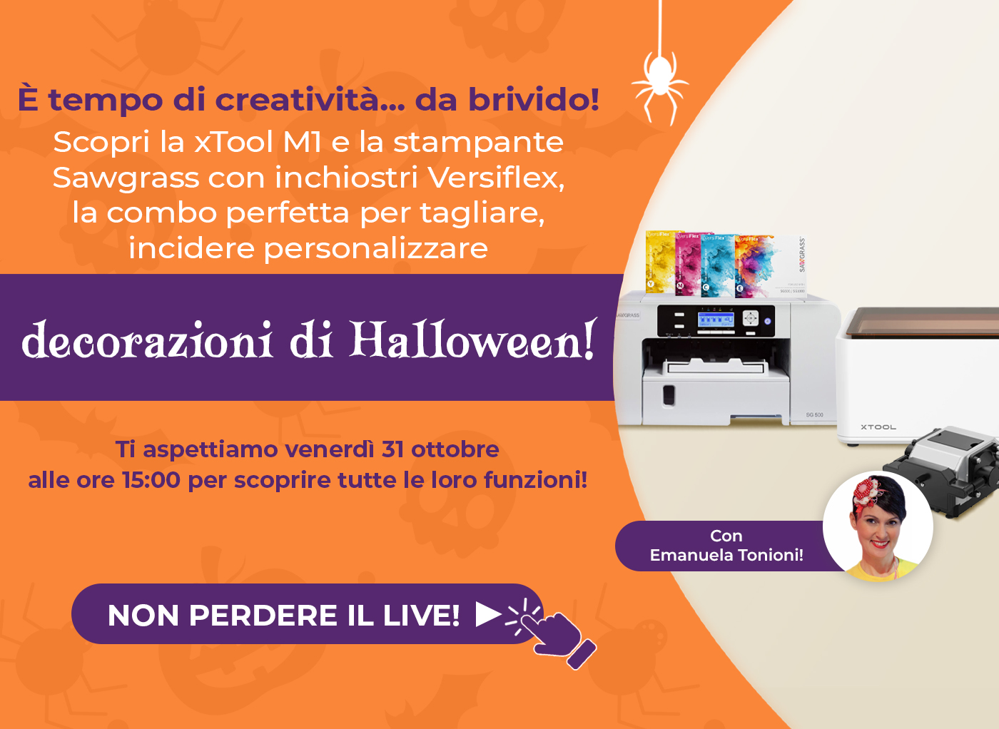 Speciale Halloween con macchina a taglio laser e plotter xTool M1 e stampante Sawgrass Versiflex!