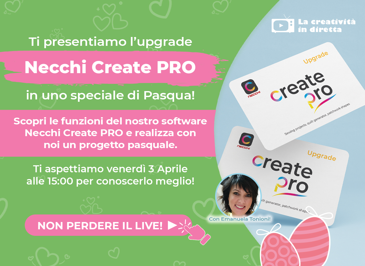 Ti presentiamo in diretta l’upgrade Necchi Create PRO!
